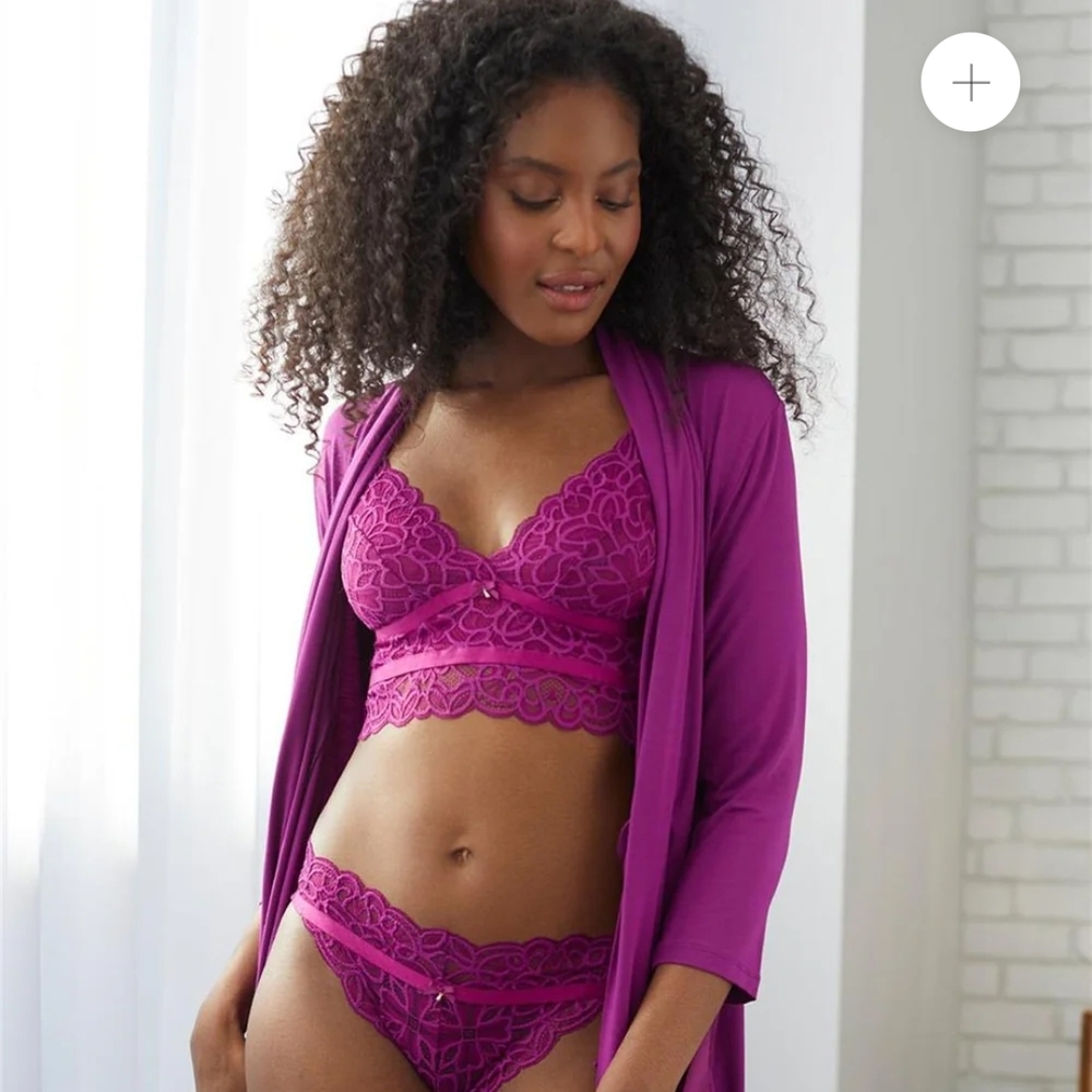 Purple Lace Bralette and Panty Set